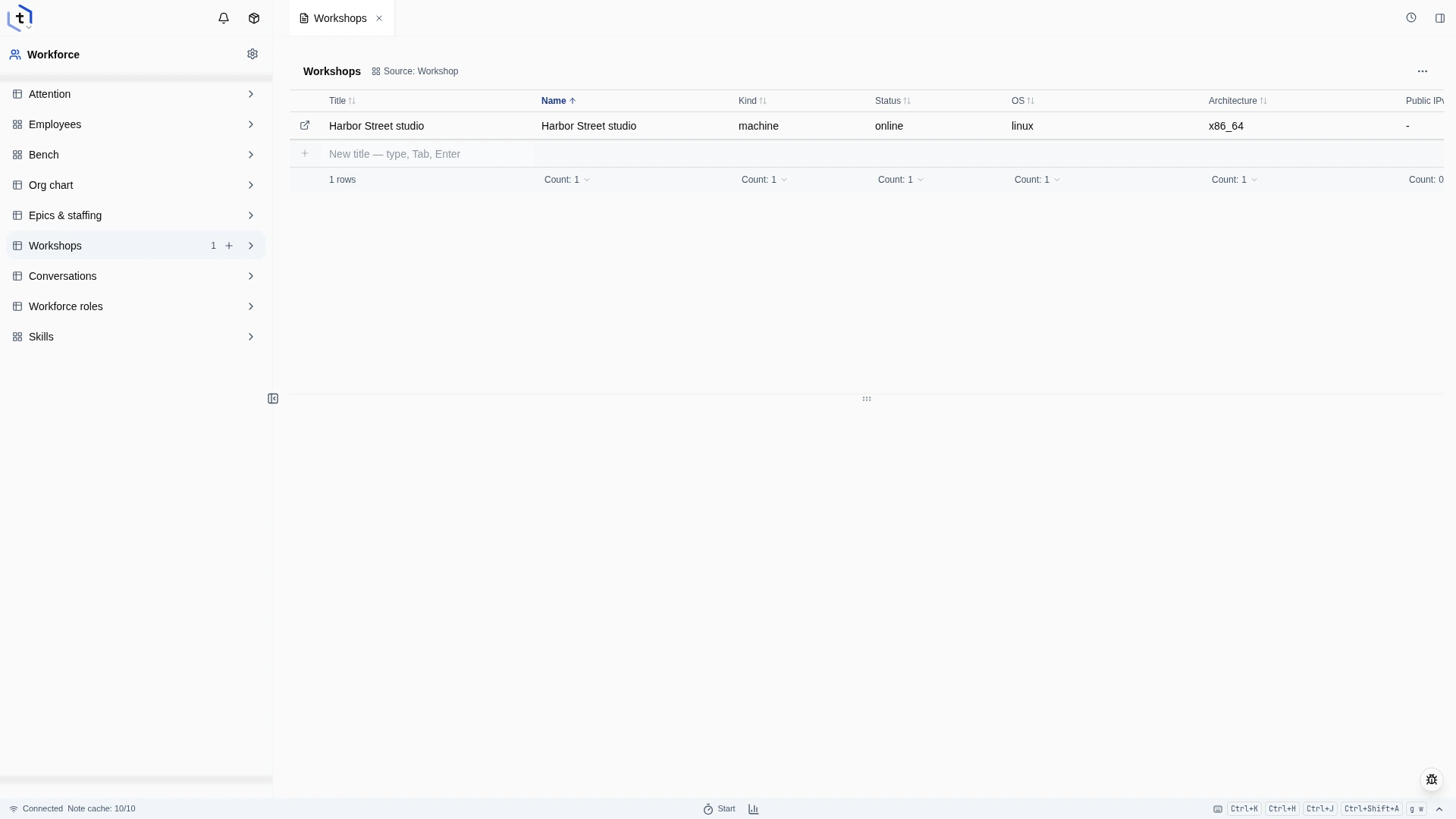 The actual demo workshop reporting online in Tidy.